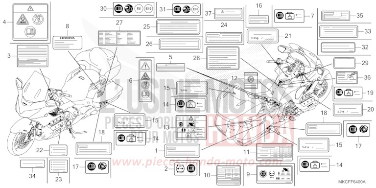 CAUTION LABEL for GL1800 GUNMETAL BLACK METLLIC (NHC52B) from 2022