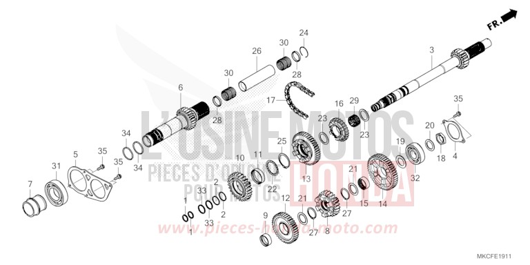 TRANSMISSION (MAINSHAFT) (DCT) for GL1800 GLINT WAVE BLUE METALLIC (B197H) from 2022