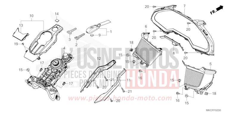 METER PANEL/SWITCH PANEL/KEY SET for GL1800 GLINT WAVE BLUE METALLIC (B197H) from 2022