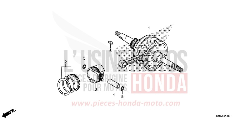 CRANKSHAFT/PISTON for NSS125AD MAT PEARL COOL WHITE (NHB44) from 2017