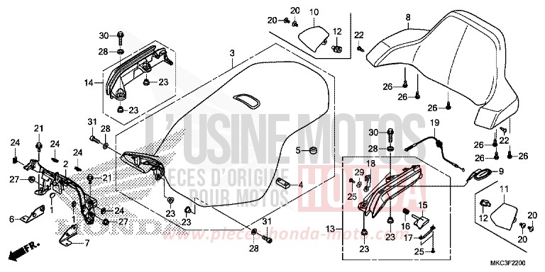 SEAT for GL1800 CANDY ARDENT RED (R367) from 2018