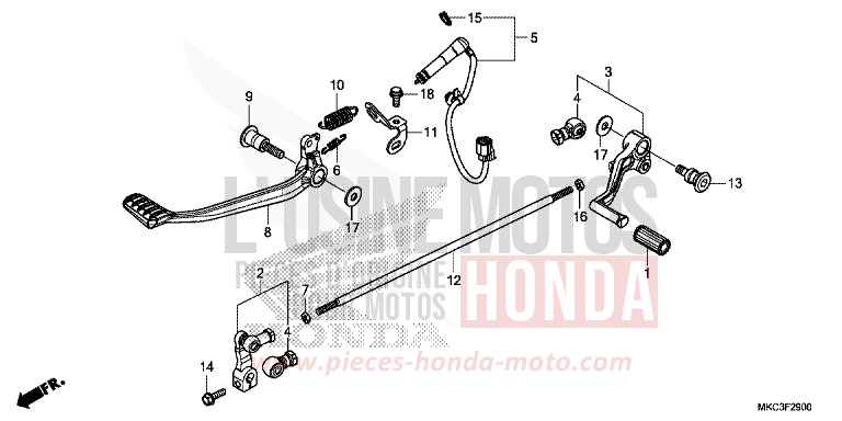 PEDAL for GL1800 CANDY ARDENT RED (R367) from 2018