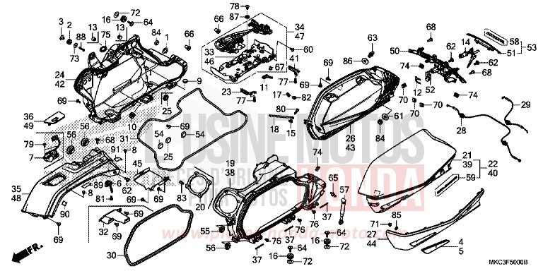 SADDLEBAG for GL1800 CANDY ARDENT RED (R367) from 2018