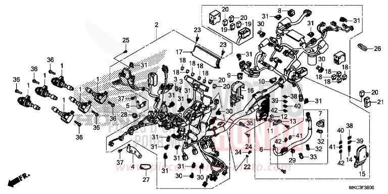WIRE HARNESS for GL1800 PEARL GLARE WHITE (NHB53) from 2018