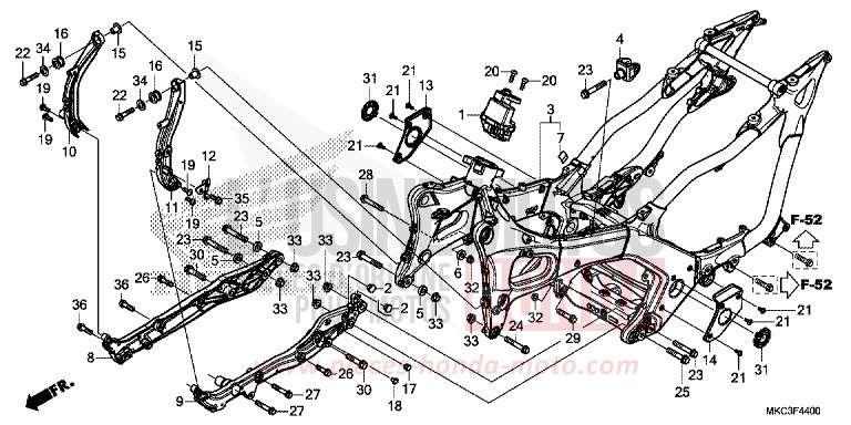 FRAME BODY for GL1800 PEARL GLARE WHITE (NHB53) from 2018