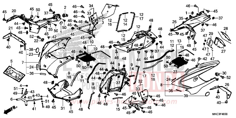 COWL for GL1800 PEARL GLARE WHITE (NHB53) from 2018
