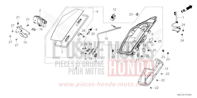 POCKET for GL1800 PEARL GLARE WHITE (NHB53) from 2018