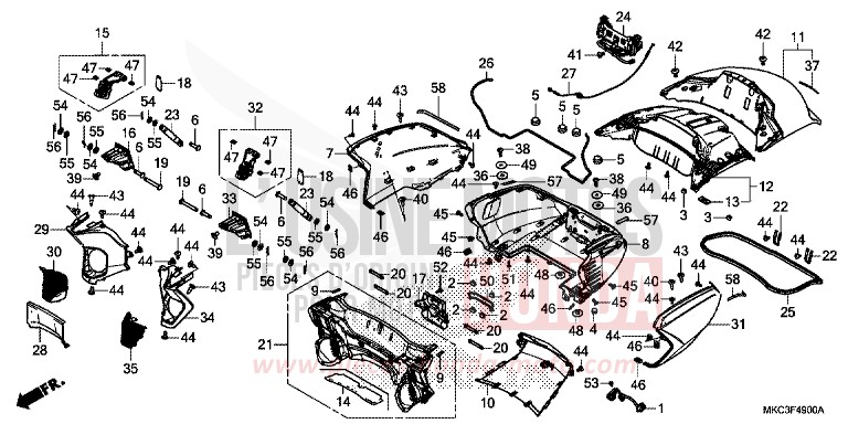 LUGGAGE BOX for GL1800 PEARL GLARE WHITE (NHB53) from 2018
