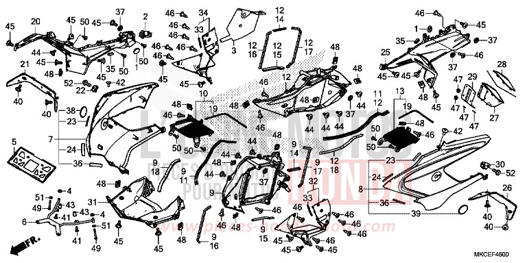 COWL for GL1800 DARKNESS BLACK METALLIC (NH463) from 2019