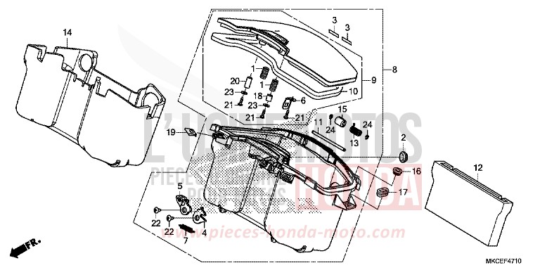 CENTER POCKET for GL1800 DARKNESS BLACK METALLIC (NH463) from 2019