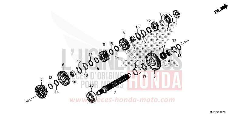 TRANSMISSION (COUNTERSHAFT) for GL1800 CANDY ARDENT RED (R367) from 2020