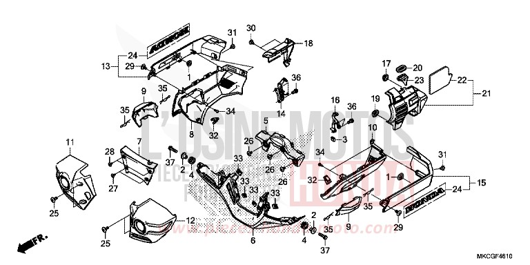 ENGINE COVER for GL1800 CANDY ARDENT RED (R367) from 2020