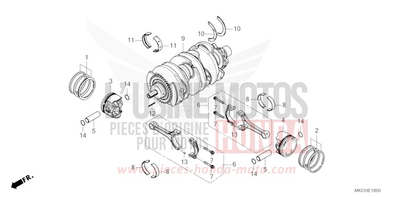 CRANKSHAFT/PISTON for GL1800 GUNMETAL BLACK METLLIC (NHC52B) from 2021