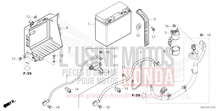 BATTERY for GL1800 GUNMETAL BLACK METLLIC (NHC52B) from 2021
