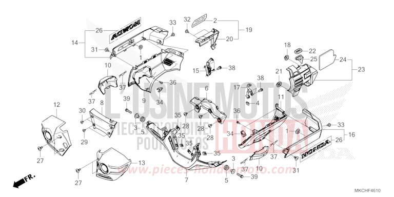ENGINE COVER for GL1800 GUNMETAL BLACK METLLIC (NHC52B) from 2021