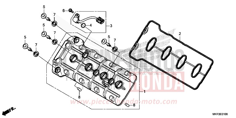 CYLINDER HEAD COVER for CBR1000SP MAT PEARL MORION BLACK (NHC33) from 2020