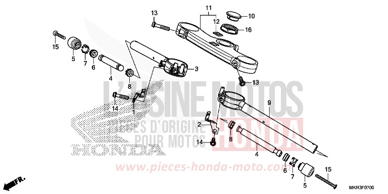 HANDLE PIPE/TOP BRIDGE for CBR1000SP MAT PEARL MORION BLACK (NHC33) from 2020