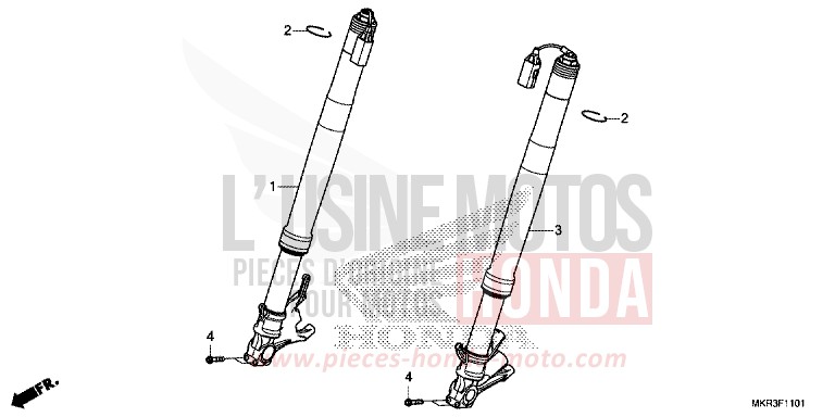 FRONT FORK (CBR1000SP) for CBR1000SP MAT PEARL MORION BLACK (NHC33) from 2020