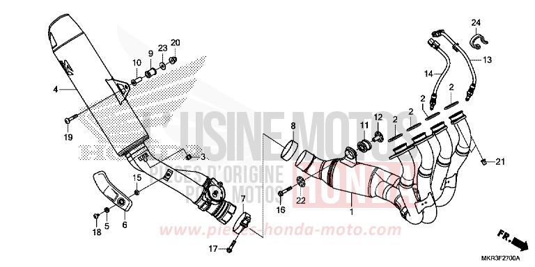 EXHAUST MUFFLER for CBR1000SP MAT PEARL MORION BLACK (NHC33) from 2020