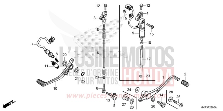 PEDAL for CBR1000SP MAT PEARL MORION BLACK (NHC33) from 2020