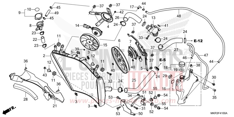 RADIATOR for CBR1000SP MAT PEARL MORION BLACK (NHC33) from 2020