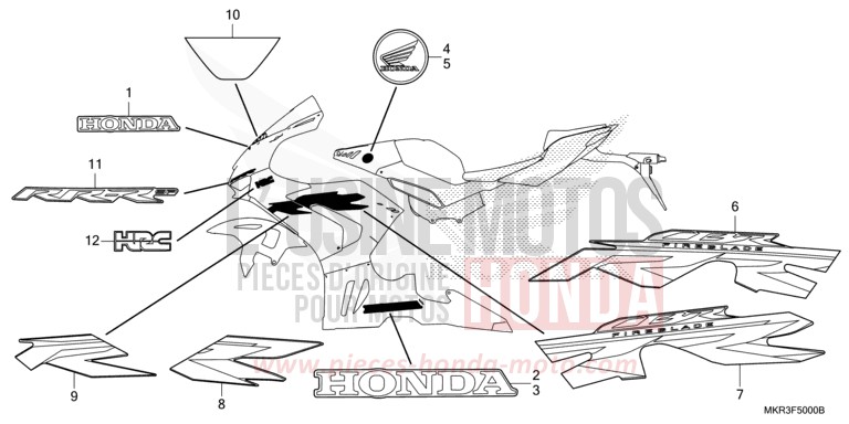 MARK/STRIPE (1) for CBR1000SP MAT PEARL MORION BLACK (NHC33) from 2020