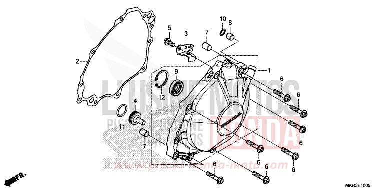 A.C. GENERATOR COVER for CBR1000SP GRAND PRIX RED (R380) from 2022