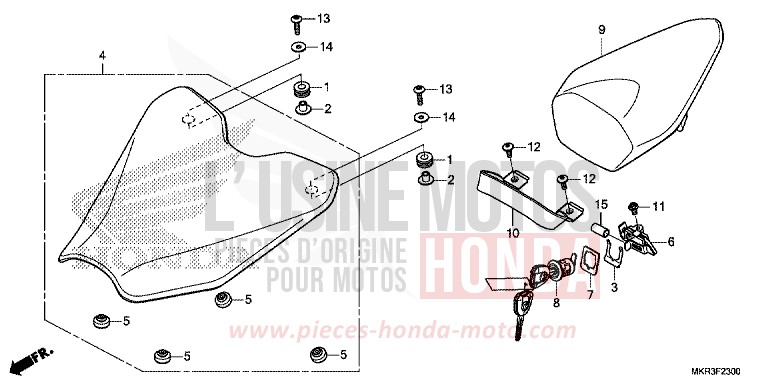 SEAT for CBR1000SP GRAND PRIX RED (R380) from 2022