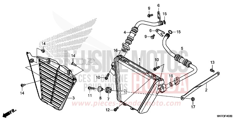 OIL COOLER for CBR1000SP PEARL GLARE WHITE (NHB53) from 2022