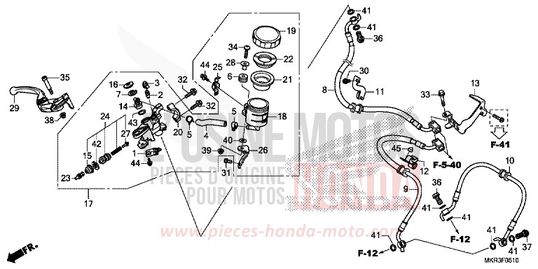 FRONT BRAKE MASTER CYLINDER (CBR1000ST) for CBR1000ST GRAND PRIX RED (R380) from 2020