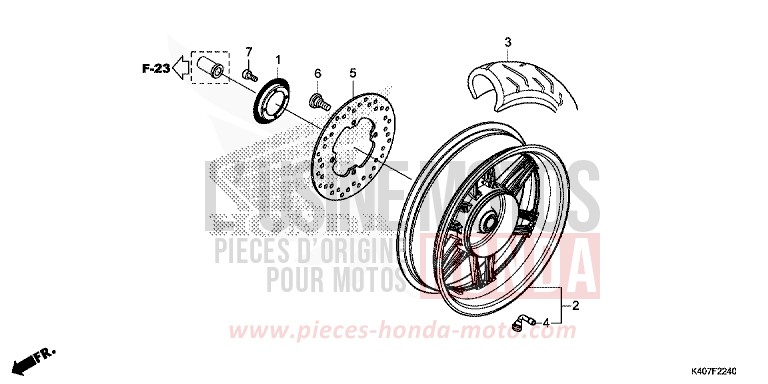 REAR WHEEL for NSS125AD MAT LUSENT SILVER METALLIC (NHC09) from 2019