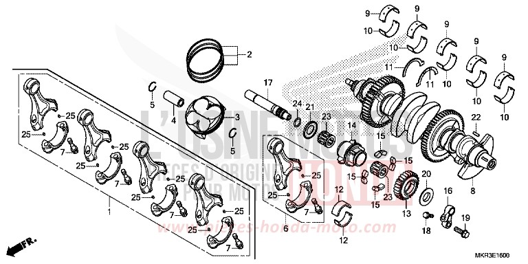 VILEBREQUIN/PISTON for CBR1000ST GRAND PRIX RED (R380) from 2022