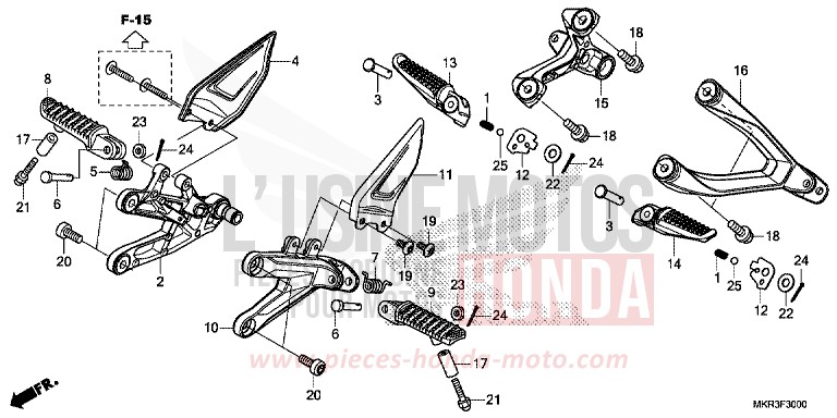 PEDALE per CBR1000ST GRAND PRIX RED (R380) del 2022