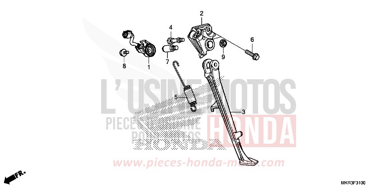 BEQUILLE for CBR1000ST GRAND PRIX RED (R380) from 2022