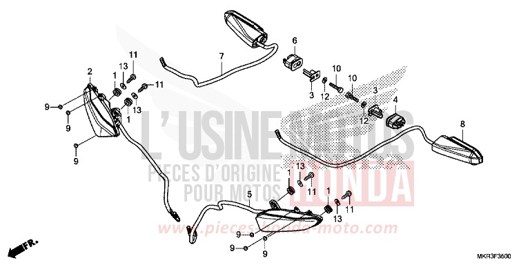 CLIGNOTANT for CBR1000ST GRAND PRIX RED (R380) from 2022