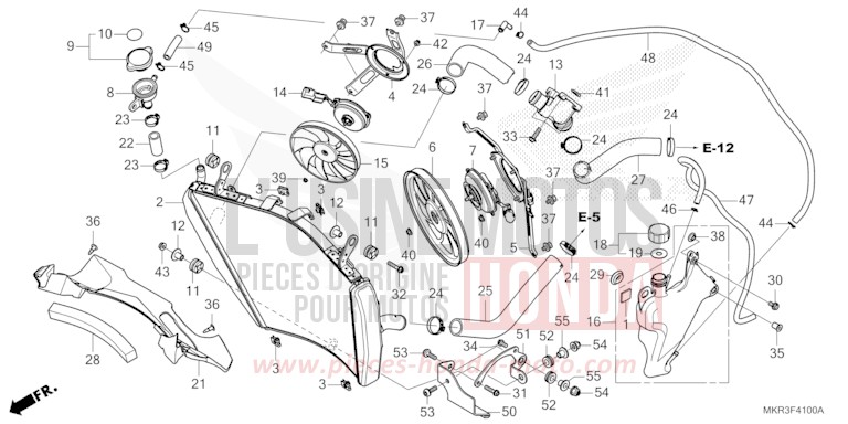 RADIATEUR for CBR1000ST GRAND PRIX RED (R380) from 2022
