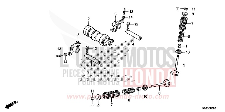 CAMSHAFT/VALVE for CB125R NOIR (NH1) from 2018