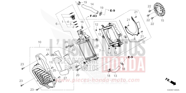 RADIATOR for NSS125AD PEARL NIGHTSTAR BLACK (NHA84) from 2021