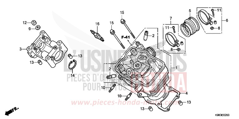 CYLINDER HEAD for CBF125N CANDY CHROMOSPHERE RED (R381) from 2018