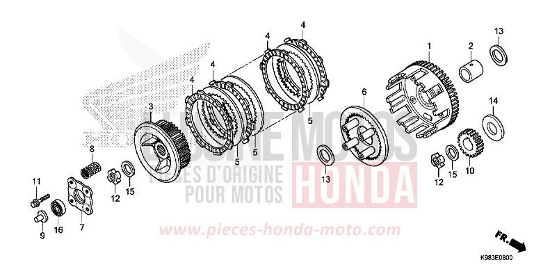 CLUTCH for CB125R CANDY CHROMOSPHERE RED (R381) from 2018