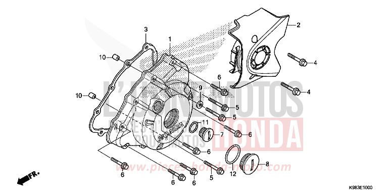 LEFT CRANKCASE COVER for CB125R CANDY CHROMOSPHERE RED (R381) from 2018
