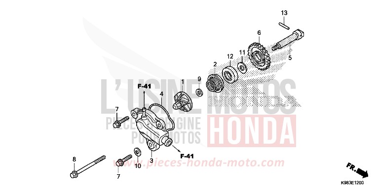 WATER PUMP for CB125R CANDY CHROMOSPHERE RED (R381) from 2018