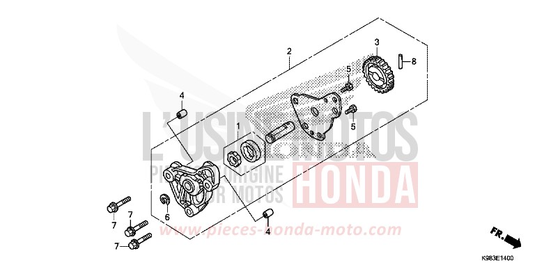 OIL PUMP for CB125R CANDY CHROMOSPHERE RED (R381) from 2018