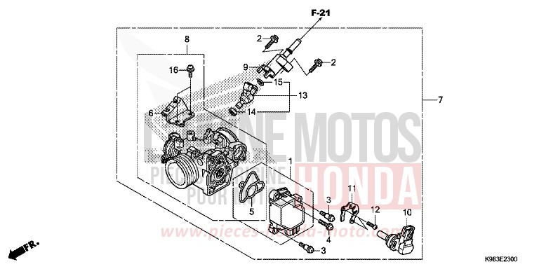 THROTTLE BODY for CBF125N CANDY CHROMOSPHERE RED (R381) from 2018