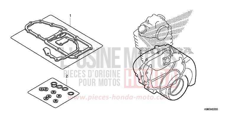 GASKET KIT B for CB125R CANDY CHROMOSPHERE RED (R381) from 2018