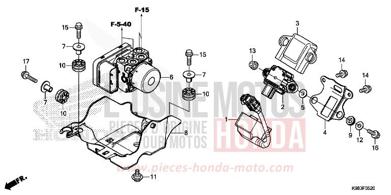 ABS MODULATOR for CB125R CANDY CHROMOSPHERE RED (R381) from 2018