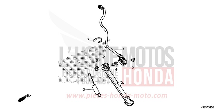 SIDE STAND for CB125R CANDY CHROMOSPHERE RED (R381) from 2018