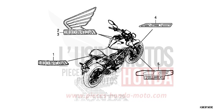 MARK for CB125R CANDY CHROMOSPHERE RED (R381) from 2018