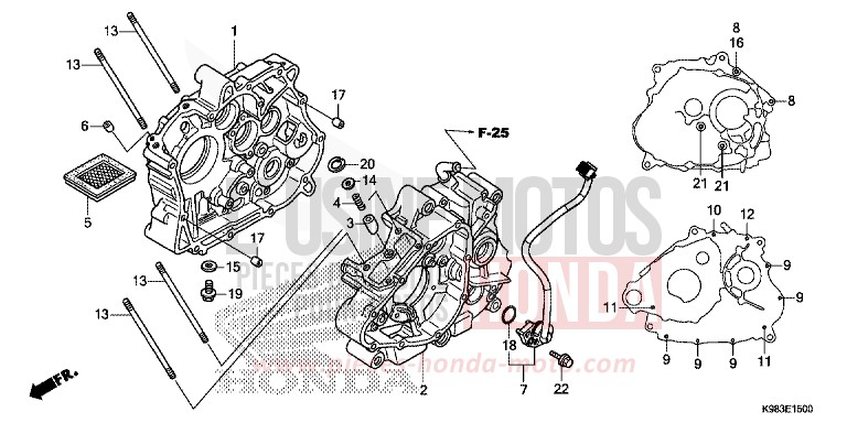 CRANKCASE for CBF125N MAT AXIS GRAY METALLIC (NH303) from 2018