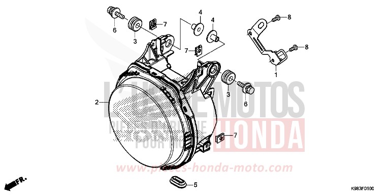 HEADLIGHT for CB125R MAT AXIS GRAY METALLIC (NH303) from 2018